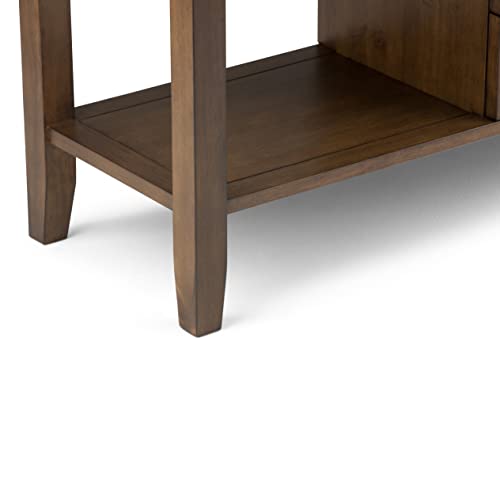 Hickory Brown Solid Wood Console Sofa Table with Storage, 4 Drawers and 4 Shelves I827