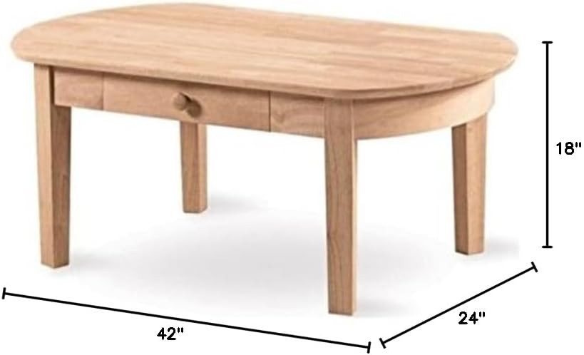 Oval Coffee Table, Unfinished Z495