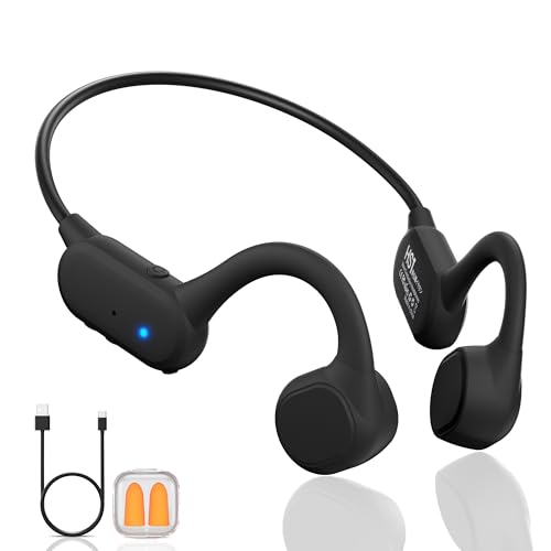 Black Wireless Open-Ear Headphones with Mic Z9488