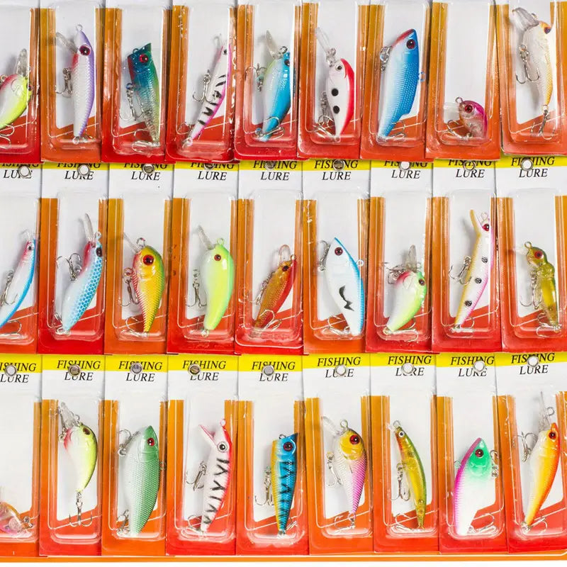 30pcs Mixed Color PP Fishing Lures Crankbaits Kit M675