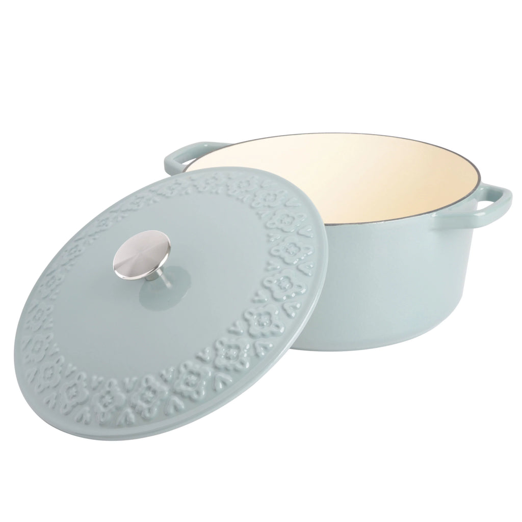 6-Quart Aqua Blue Cast Iron Dutch Oven J54930