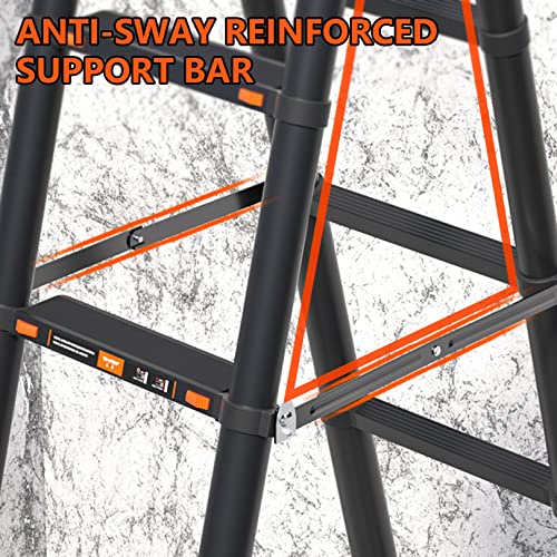 Telescoping Ladder with 2 Triangle Stabilizers, 330lbs Capacity J965043