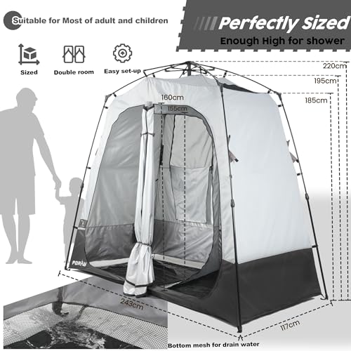 Camping Shower Tent Privacy Shelter with Floor Drain V775