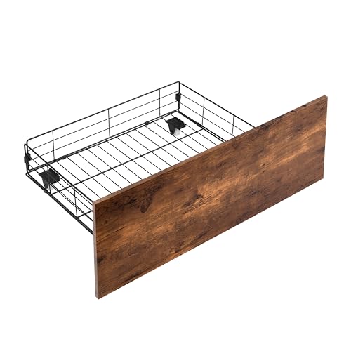 Full Size Metal Platform Bed with Storage Headboard and 2 Drawers V59271