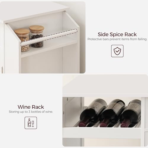Black and Natural Rolling Kitchen Cart with Drawer L812034