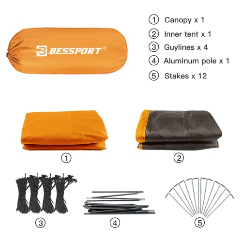 Lightweight Backpacking Tent for 2-3 Person, Waterproof Windproof Double Layer P613