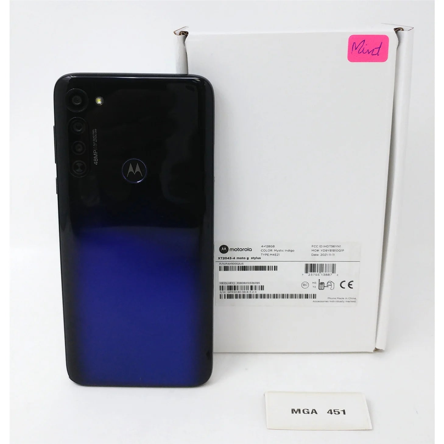 Pre-Owned Motorola Moto G Stylus 128GB+4GB Unlocked Phone Mystic Indigo T538