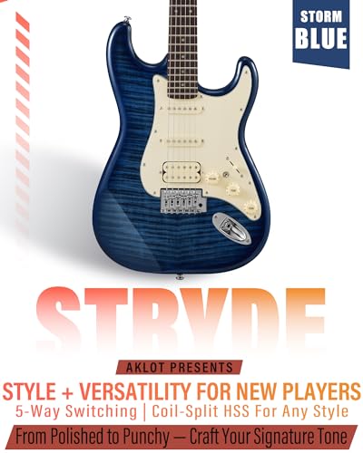 Blaze Orange Electric Guitar with Roasted Maple Neck, Flame Maple Top, HSS Ceramic Pickups, 10W Amp, Gig Bag, Strap, Picks, Lesson Book M845537