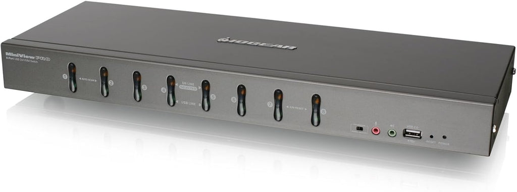 8-Port Rackmount DVI and VGA KVMP Switch with 2-DVI-D USB KVM Cables T5325