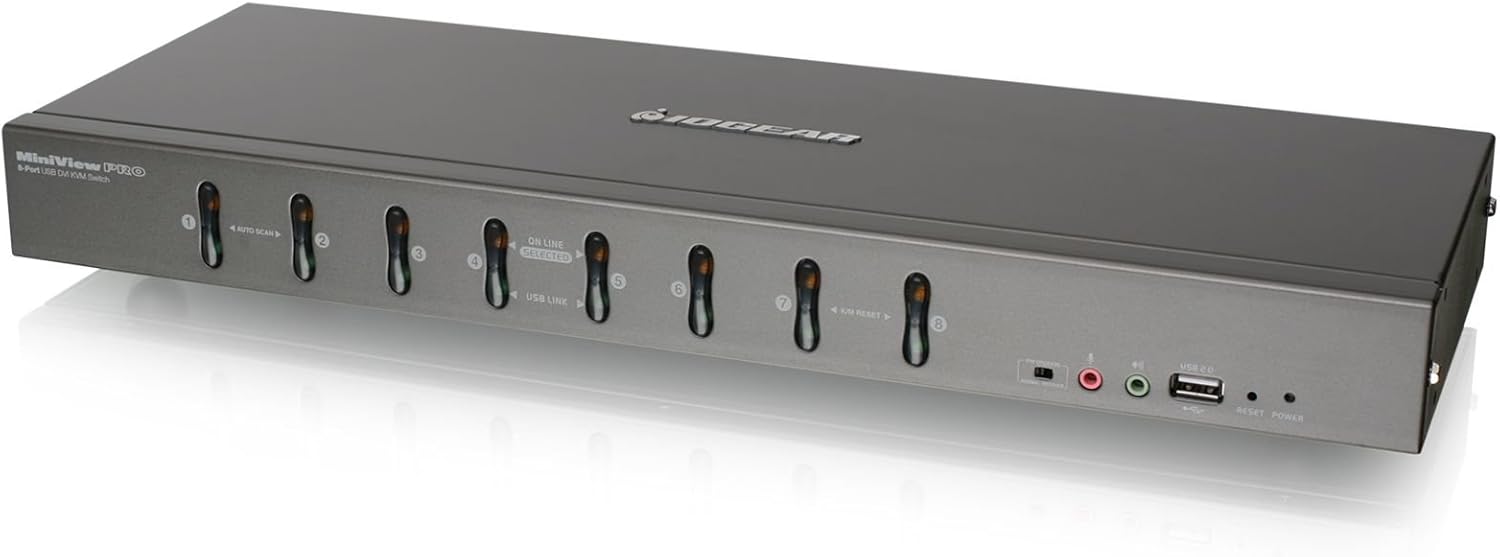 8-Port Rackmount DVI and VGA KVMP Switch with 2-DVI-D USB KVM Cables T5325
