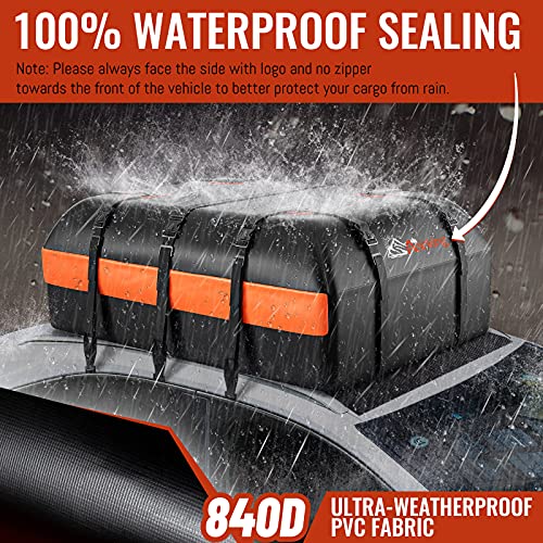 21 Cubic Feet Waterproof 840D Car Roof Bag with Anti-Slip Mat Z6665