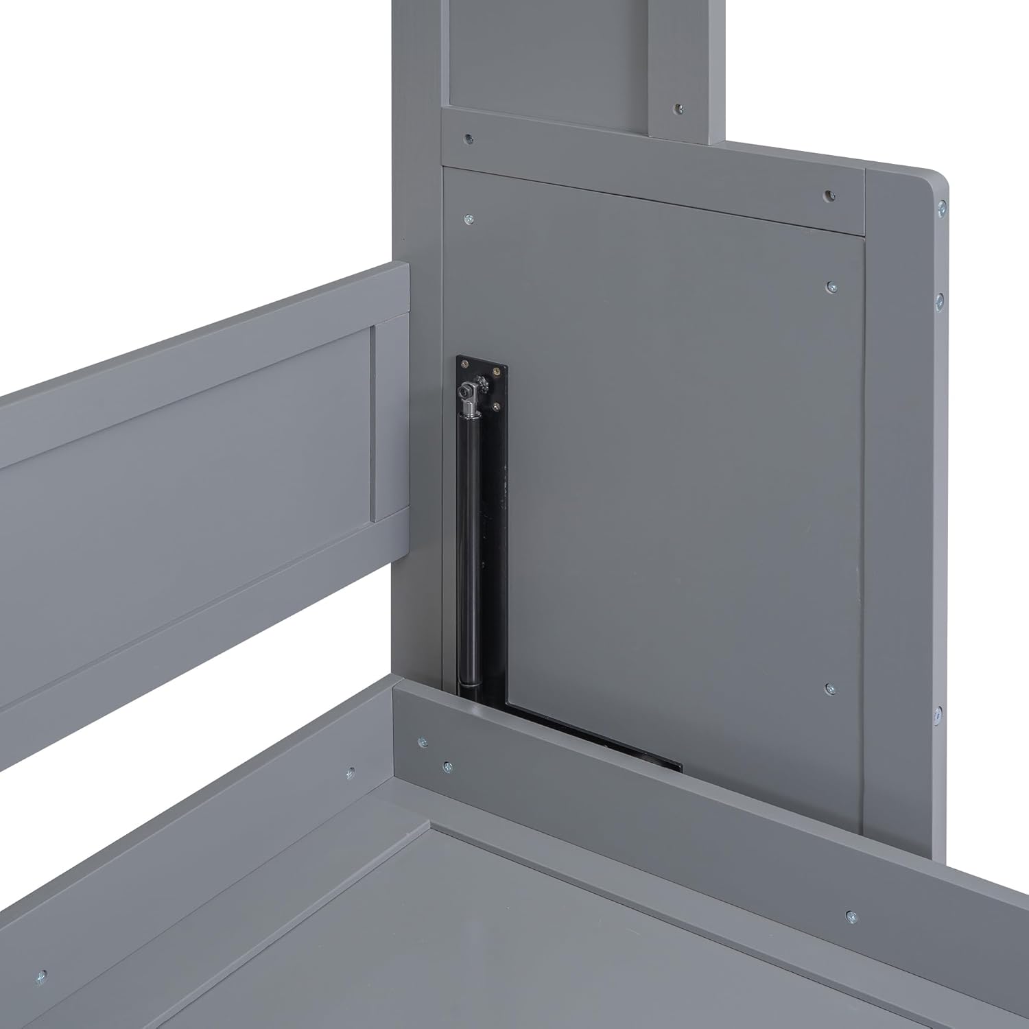 Gray Queen Murphy Bed with Shelf G5108