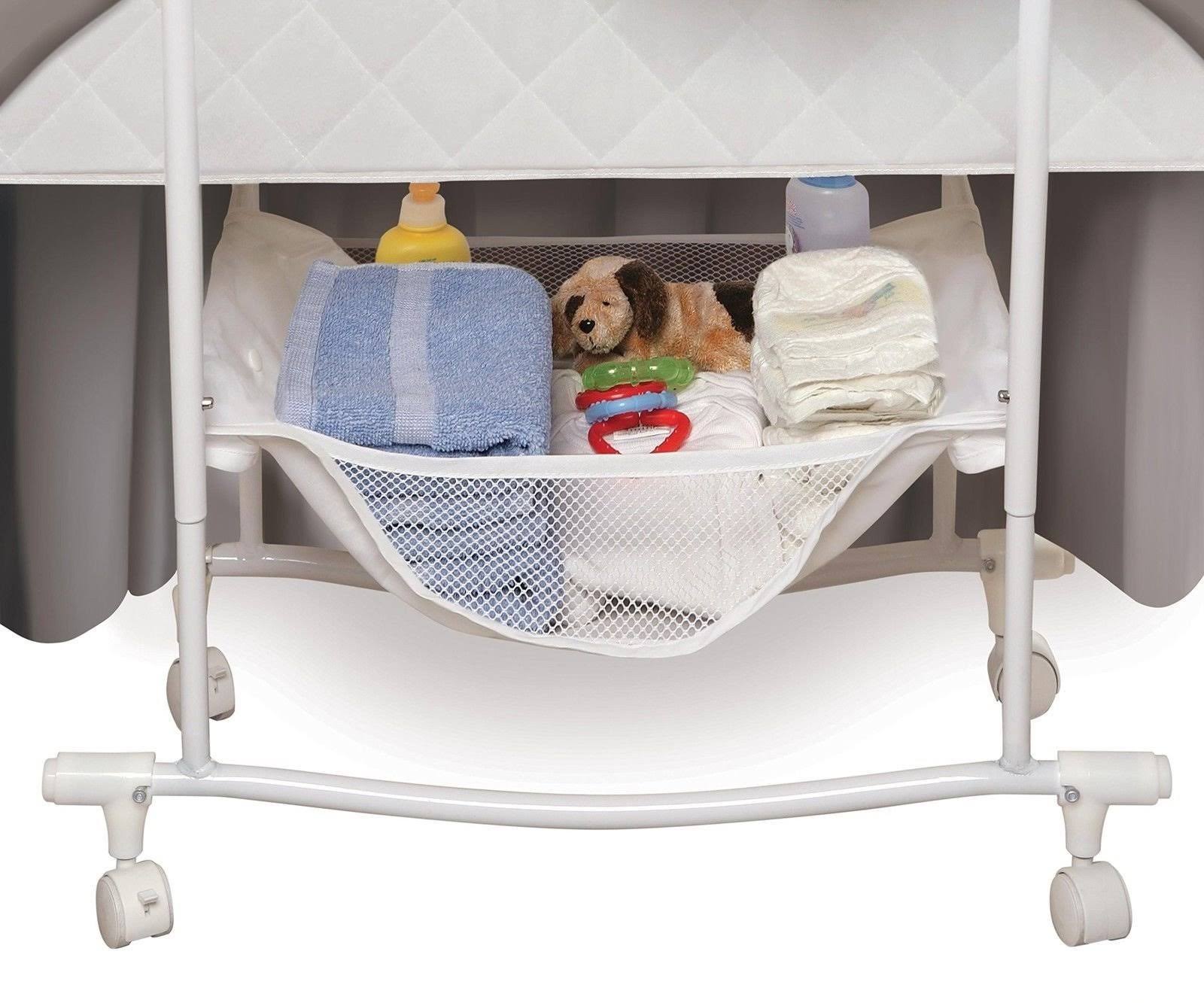 Gray/White Baby Bassinet with Canopy Bedding R63462