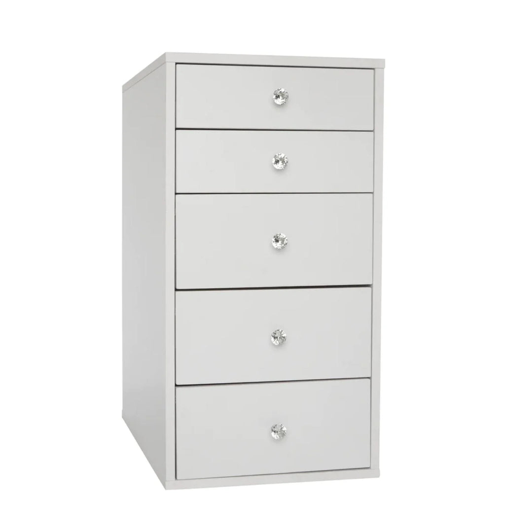 5-Drawer Bright White Makeup Vanity Storage Unit Z47362