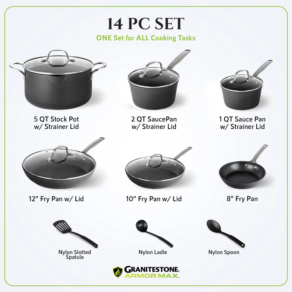 14pc Hard Anodized Cookware Set I5663