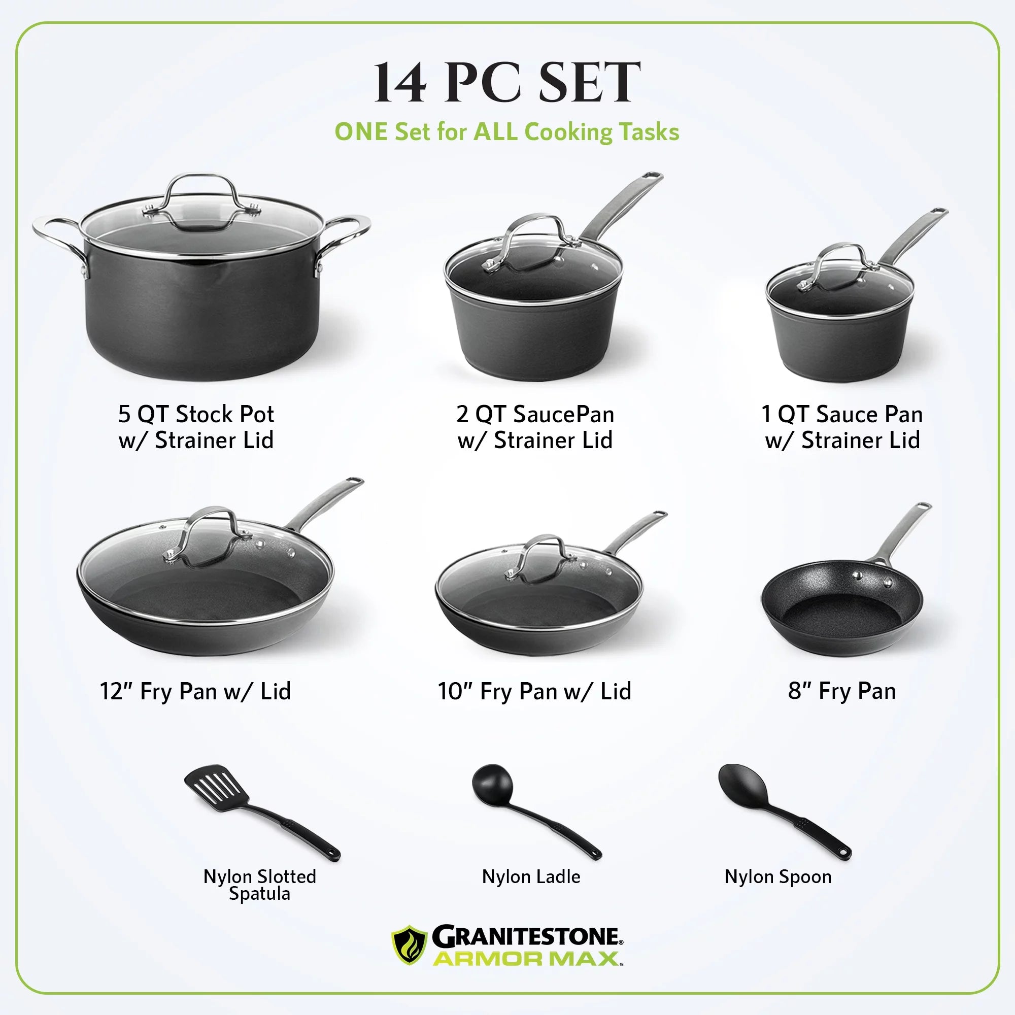 14pc Hard Anodized Cookware Set I5663
