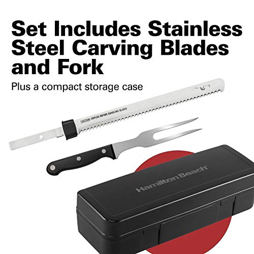 Black Electric Carving Knife with Storage Case and Serving Fork H101259