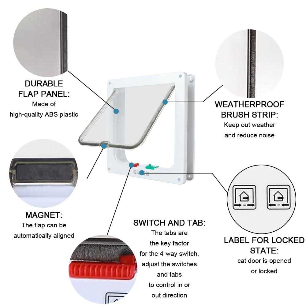 4 Way Locking Cat Flap Door R7941