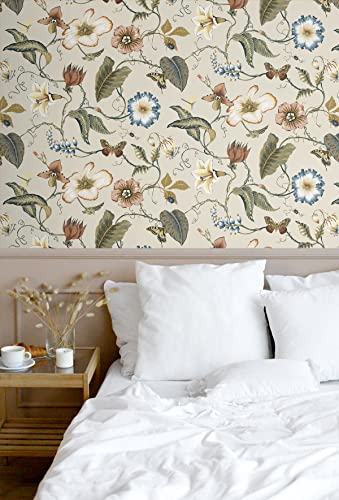 Alabaster Floral Peel and Stick Wallpaper R6728