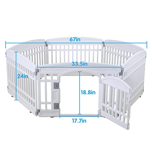 White 6 Panel Plastic Pet Playpen C868187