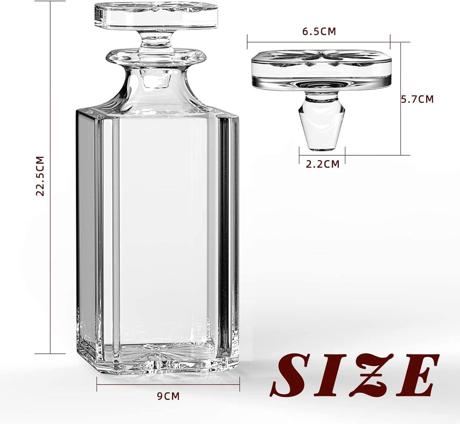 Glass Decanter with Airtight Stopper, 25.97 oz K46419