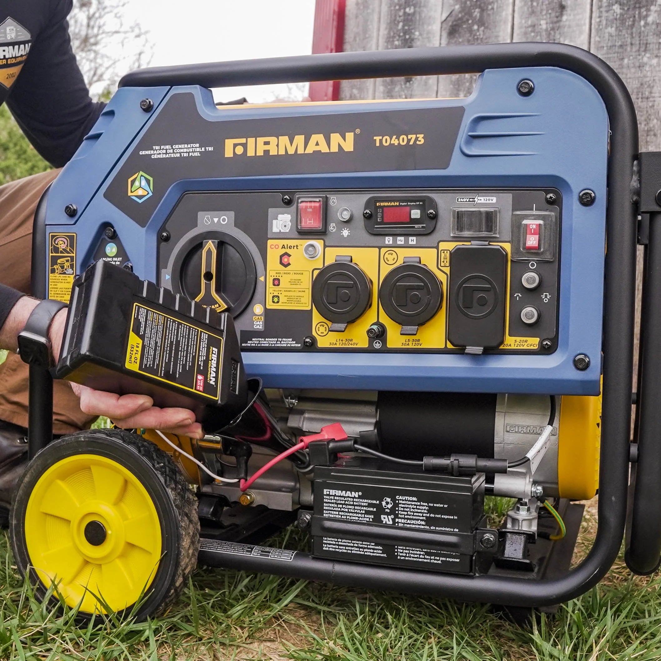 Tri-Fuel 5000/4000 Watts 120/240 Electric Start Portable Generator with CO Alert P5814