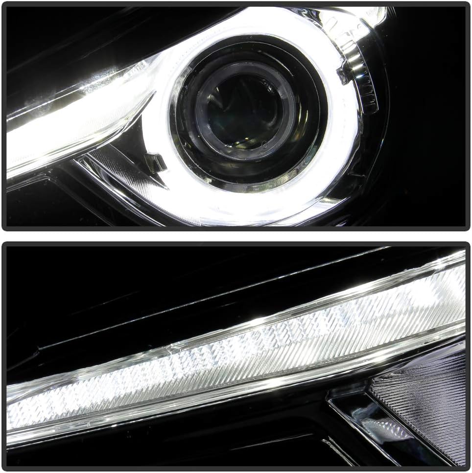 LED Tube Projector Headlights Headlamps Assembly Pair S76032