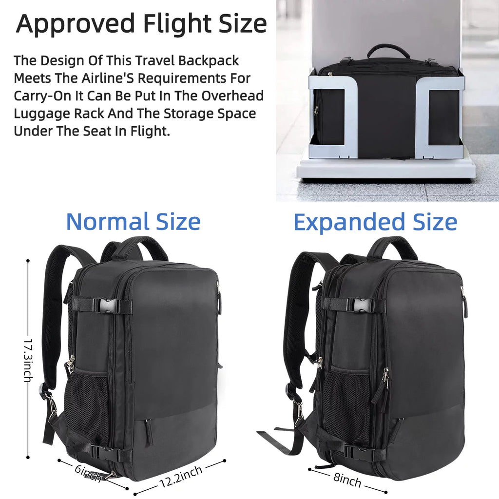 Black Waterproof Travel Backpack T794