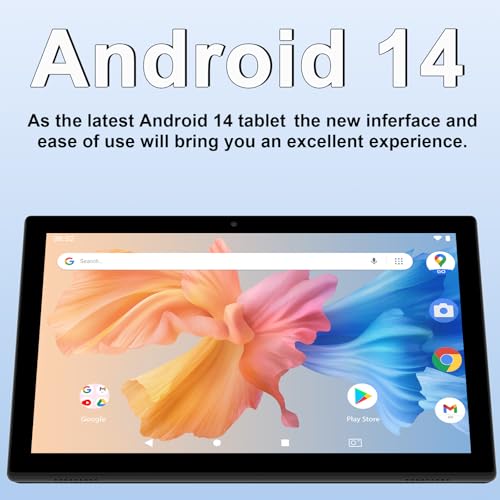 8GB RAM 64GB ROM 10 Inch Android 14 Tablet with Keyboard Mouse Case Stylus M222