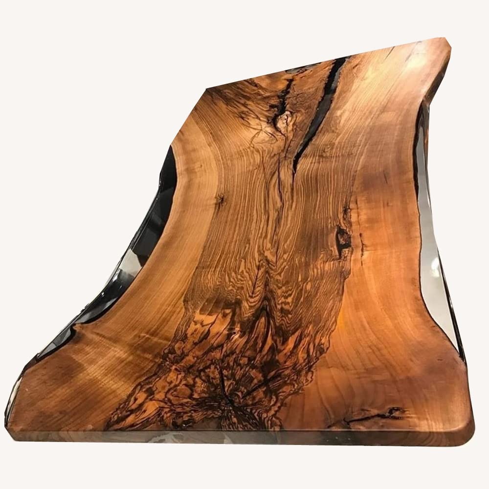 Clear Black Epoxy Resin Acacia Wood Table Top Q492