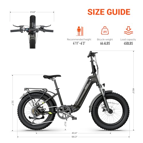 Folding Electric Bike with 20"x 4" Fat Tire Y398884