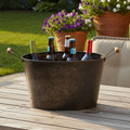 Black Metal Galvanized Ice Bucket Cooler