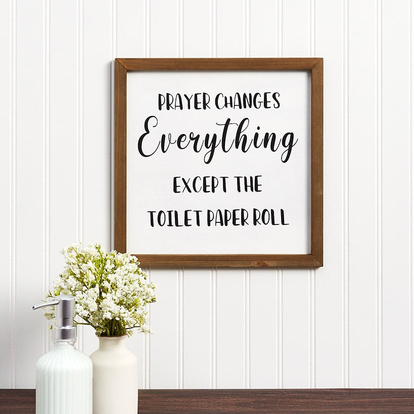 Country Bathroom Accents Tissue Box Cover or Wall Sign