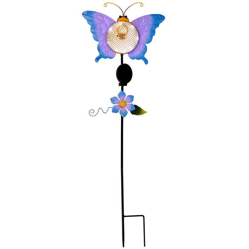 Solar Birdfeeder Stakes Flower or Butterfly