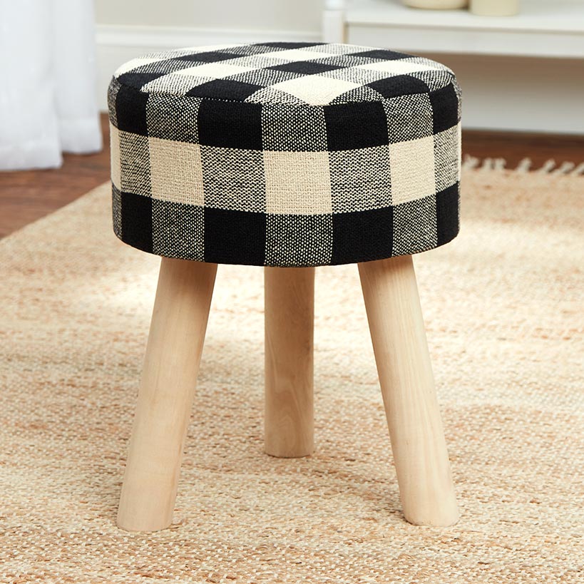 Buffalo Check Round Footstool Ottoman