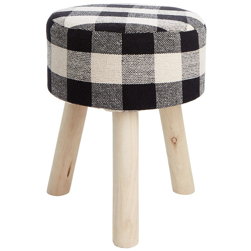 Buffalo Check Round Footstool Ottoman