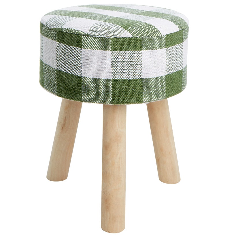 Buffalo Check Round Footstool Ottoman
