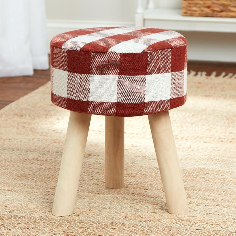 Buffalo Check Round Footstool Ottoman