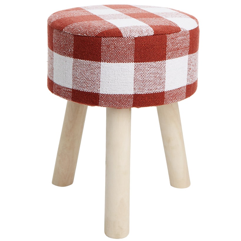Buffalo Check Round Footstool Ottoman