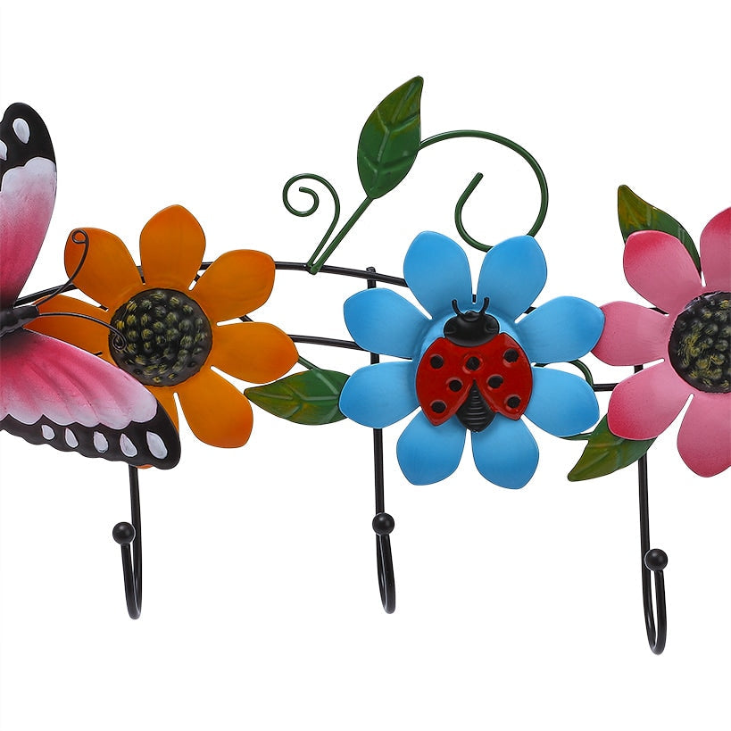 Butterflies and Flowers Metal Over-the-Door Organizer Bathroom Bedroom Closet