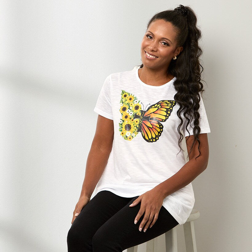Women's Butterfly Short Sleeve Graphic T-Shirt