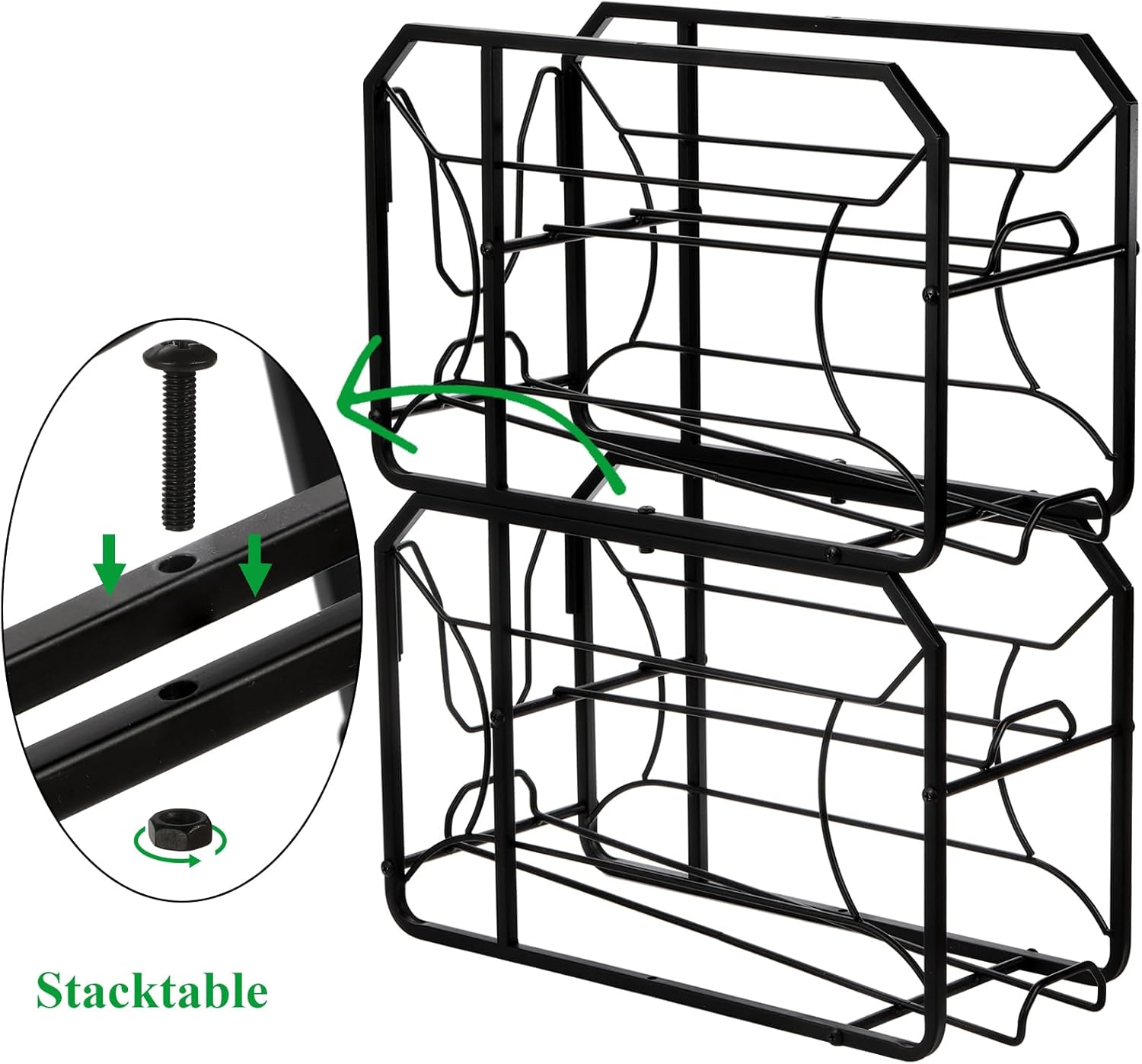 Black Stackable Can Rack Organizer O6030