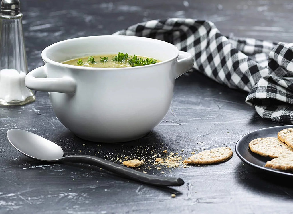 18 oz White Soup Bowls with Handles, Set of 4 D7848