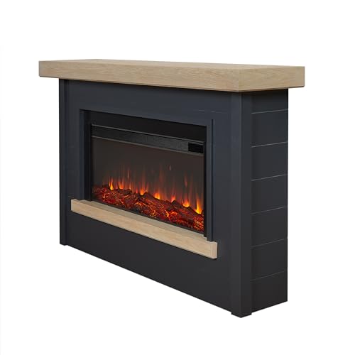 White 67" Electric Fireplace with Mantel X1386