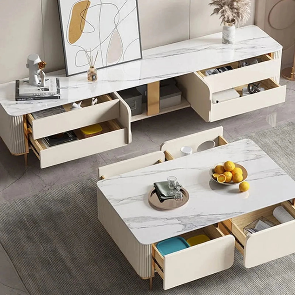 White TV Stand Display Cabinet Unit Table E4628