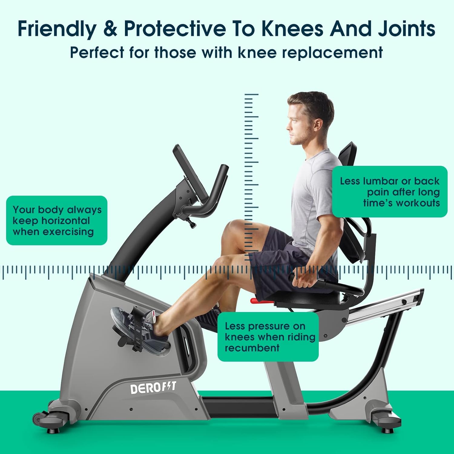 Recumbent Exercise Bike Electromagnetic, 32 Levels Resistance, Adjustable Seat, Oversized Pedal, 330Lbs Weight Capacity J1468