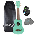 Surf Green Soprano Ukulele with Tuner and Polishing Cloth S55502