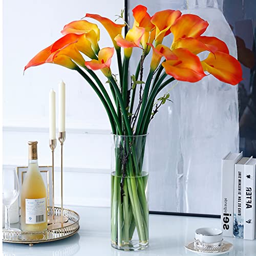 5 Pcs 25.6'' Yellow Latex Artificial Calla Lily Bouquet U79182