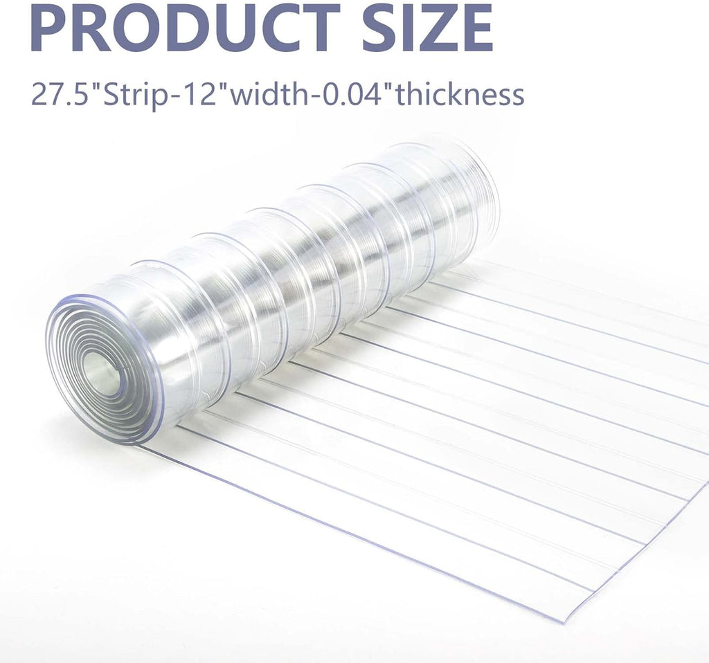 27.5" x 12" Clear Plastic Vinyl Door Flaps 2 pcs B320504