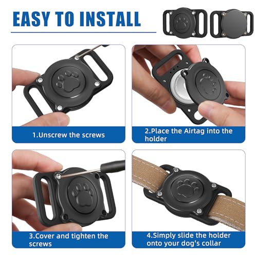 IP68 Waterproof Hard PC AirTag Holder for Dog & Cat Collar (1 Pack) A664006